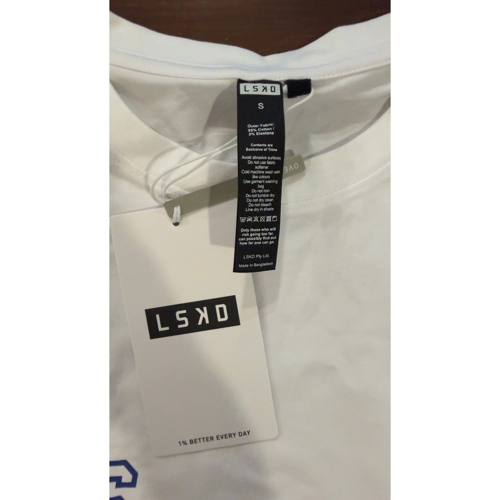 LSKD Redline FLXCotton Tee Oversize White Unisex Sportswear S USST00835 NEW NWT - Picture 16 of 16